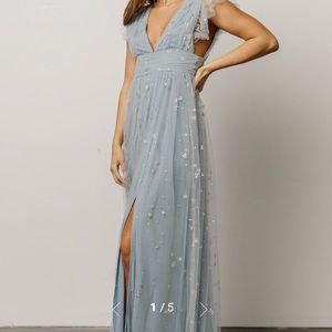 Shimmer Maxi Dress! Blue and silver! Never worn!